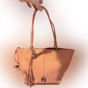 Etienne Aigner Bag - Ember Glow Pebble Leather Tote -  6"L x 18"W x 12"H